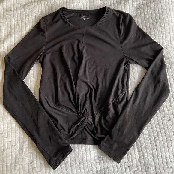 Athleta Essence Twist Top, Black Long Sleeve - Picture 2 of 2